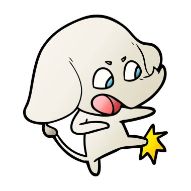 vektör çizim sevimli çizgi fil