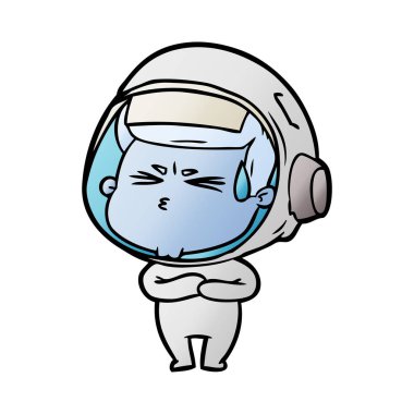 vektör çizim karikatür astronot vurguladı