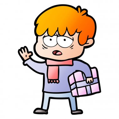 vektör çizim karikatür evlat yorgun