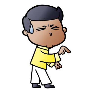 vektör çizim karikatür adam terleme