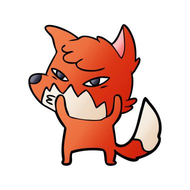 Akıllı karikatür fox vektör çizim