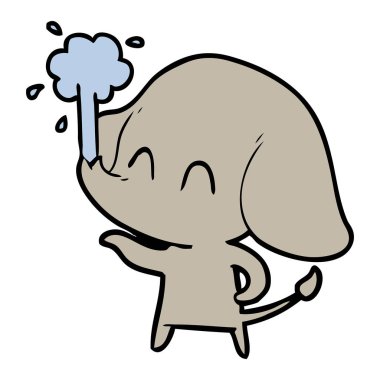 vektör çizim sevimli çizgi fil