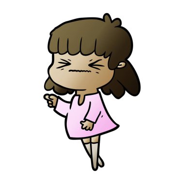 vektör çizim karikatür kızgın kız