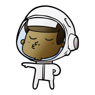 vektör çizim karikatür emin astronot
