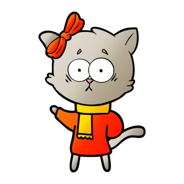 Çizgi film kedisinin vektör çizimi