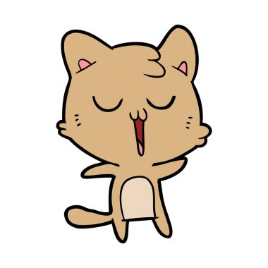 vektör çizim karikatür kedi şarkı