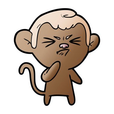 vektör çizim karikatür öfkeli monkey
