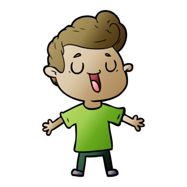 mutlu çizgi film adam vektör çizim