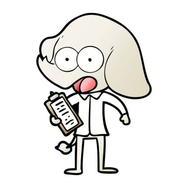 vektör çizim sevimli çizgi fil