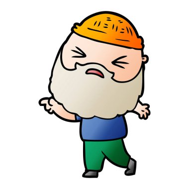 Sakallı çizgi film adamı.