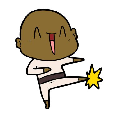 mutlu karikatür kel adam