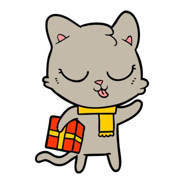 Çizgi film kedisinin vektör çizimi