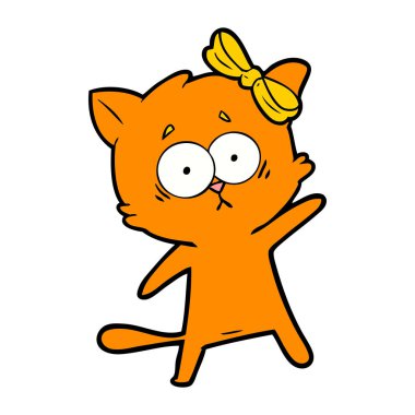 Çizgi film kedisinin vektör çizimi