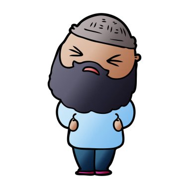 Sakallı çizgi film adamı.