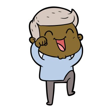 vektör çizim karikatür man gülüyor