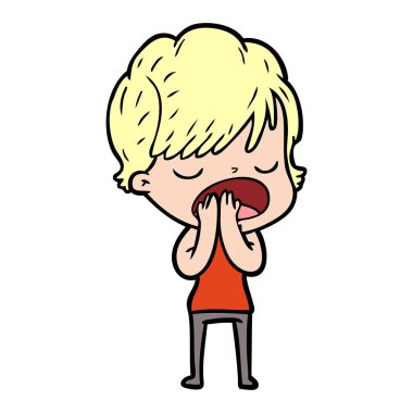 vektör çizim karikatür kadın söz