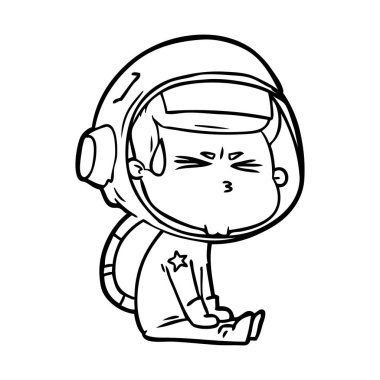 vektör çizim karikatür astronot vurguladı