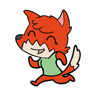 mutlu karikatür fox vektör çizim