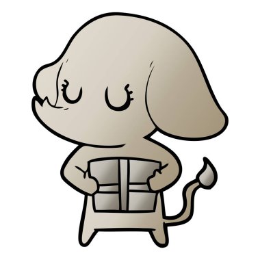 vektör çizim sevimli çizgi fil