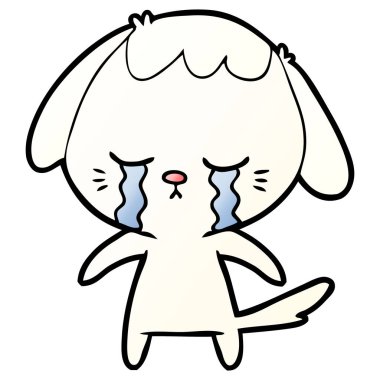 vektör çizim karikatür ağlayan köpek