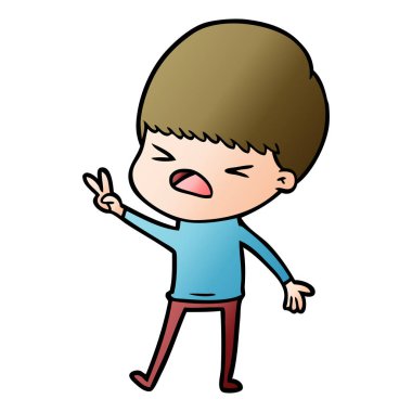 vektör çizim karikatür adam vurguladı