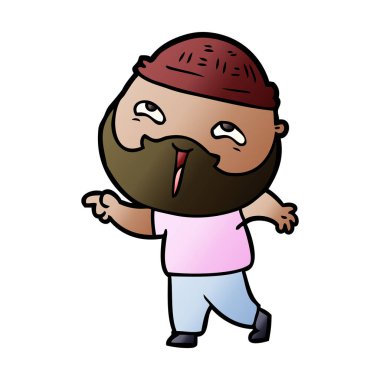 Çizgi film mutlu sakallı adam