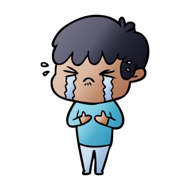 vektör çizim karikatür çocuk ağlıyor