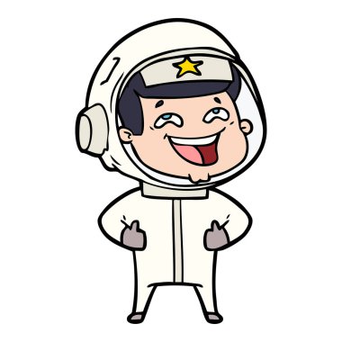 vektör çizim karikatür gülen astronot