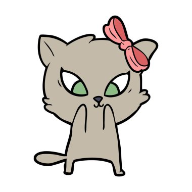 Çizgi film kedisinin vektör çizimi