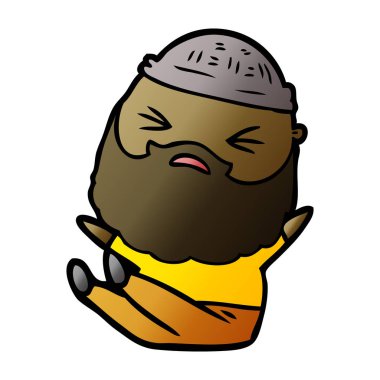 Sakallı çizgi film adamı.