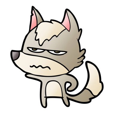 vektör çizim karikatür rahatsız kurt