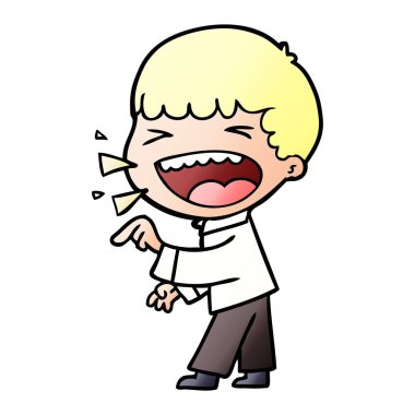 adam gülüyor karikatür vektör çizim