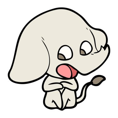 vektör çizim sevimli çizgi fil