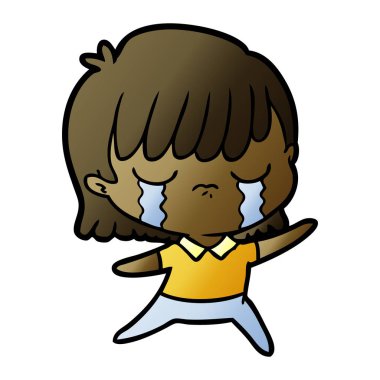 vektör çizim karikatür kadının ağladığını