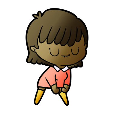 Çizgi filmdeki kadının vektör çizimi