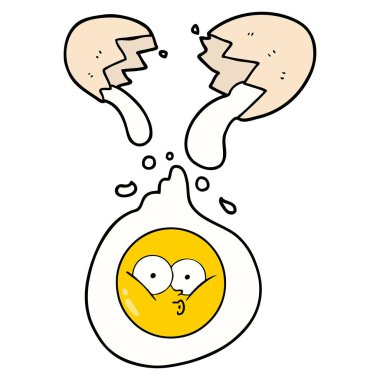 vektör çizim karikatür kırık yumurta