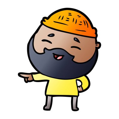 Çizgi film mutlu sakallı adam