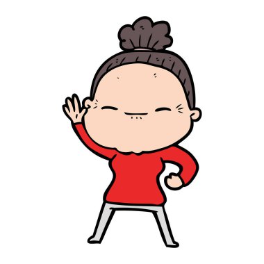 çizgi film huzurlu yaşlı kadın