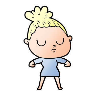 vektör çizim karikatür sakin kadın