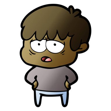 vektör çizim karikatür evlat yorgun