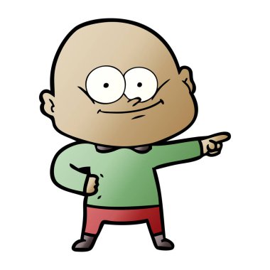 karikatür kel adam bakıyor