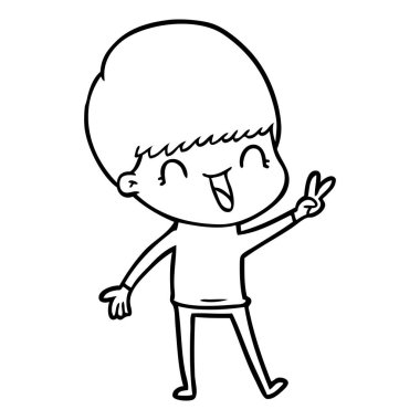 mutlu çizgi film çocuk vektör çizim