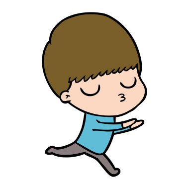 vektör çizim karikatür sakin çocuk