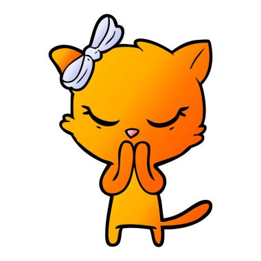 Çizgi film kedisinin vektör çizimi