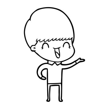 mutlu çizgi film çocuk vektör çizim