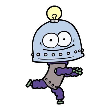 ampul ile mutlu karton robot