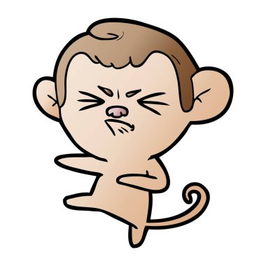 vektör çizim karikatür öfkeli monkey