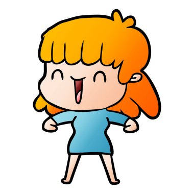 Çizgi filmdeki kadının vektör çizimi