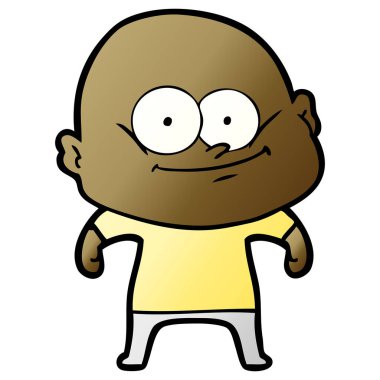 karikatür kel adam bakıyor