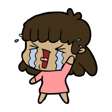 çizgi film kadın gözyaşları içinde